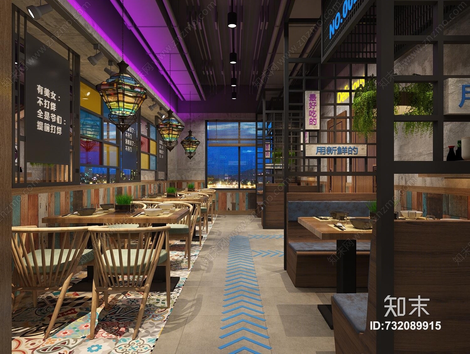 工业风烧烤店3D模型下载【ID:732089915】