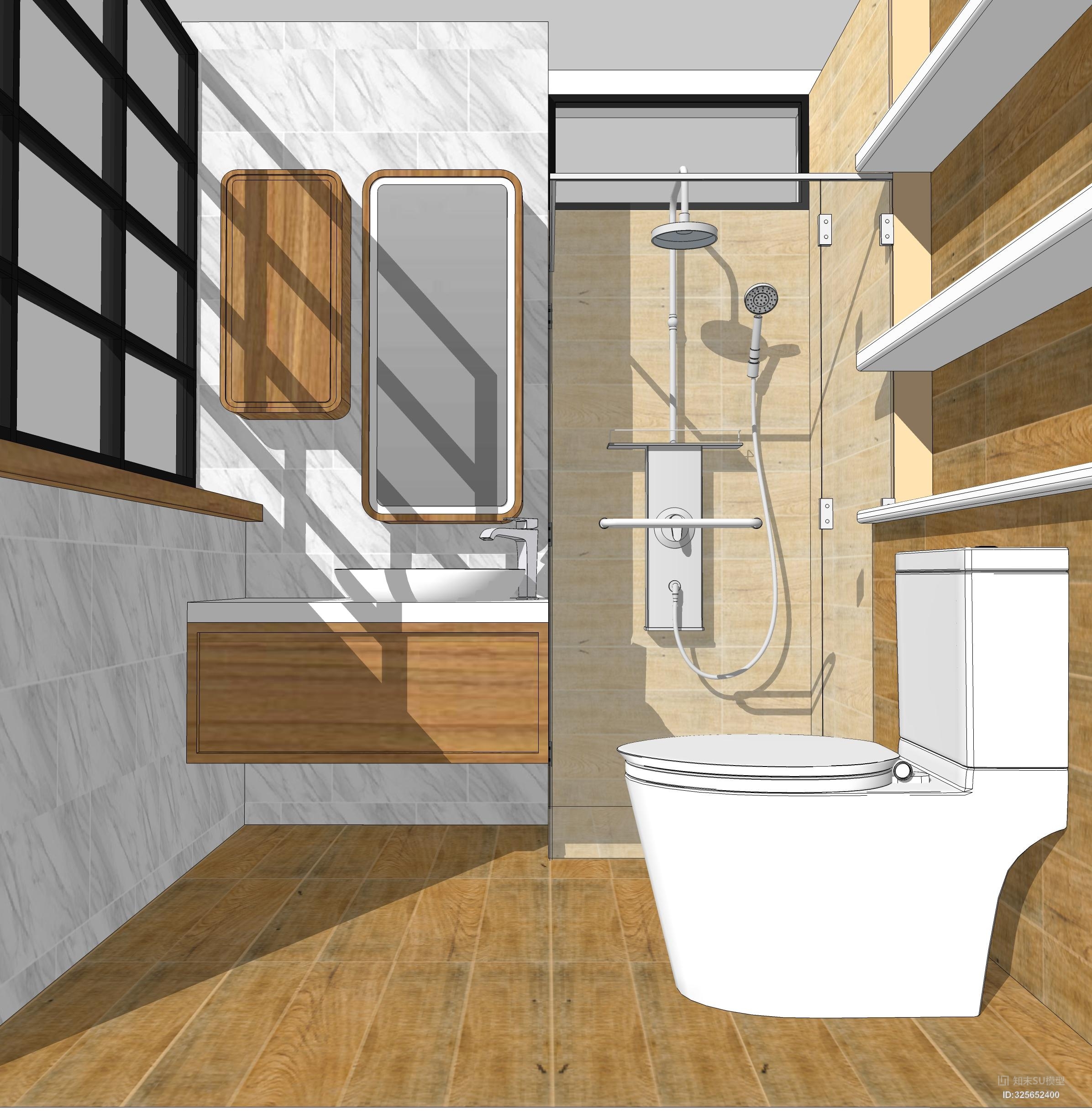 现代时尚卫生间su模型下载【id:325652400】