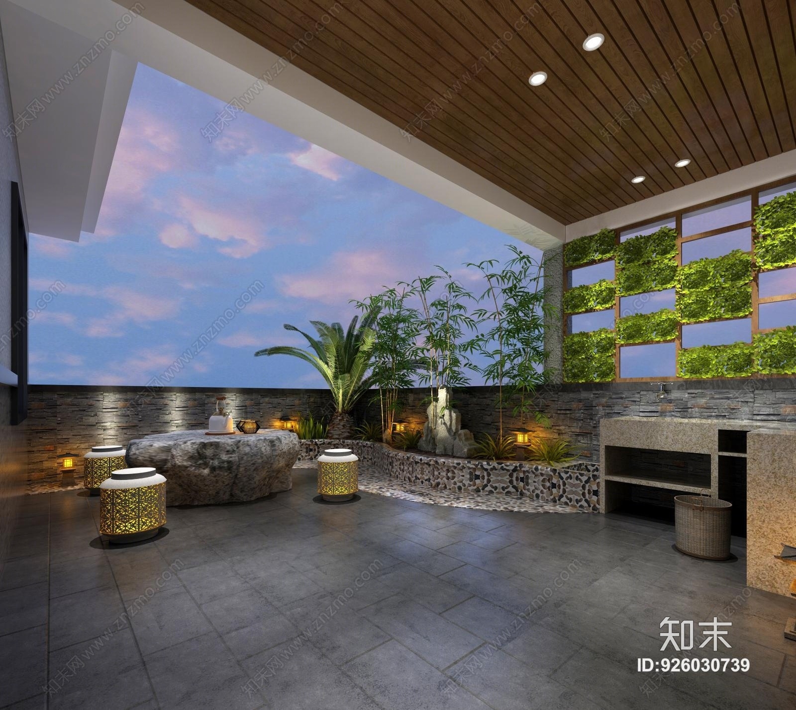 新中式植物摆件3D模型下载【ID:926030739】