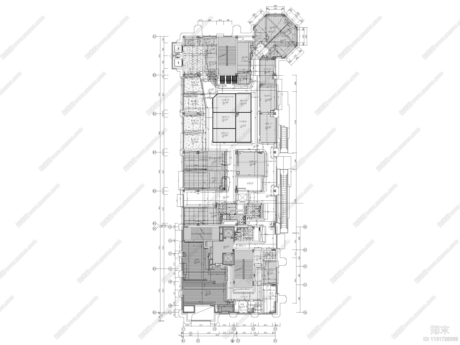 杭州1300㎡教育培训中心装修工程施工图cad施工图下载【ID:1131728399】