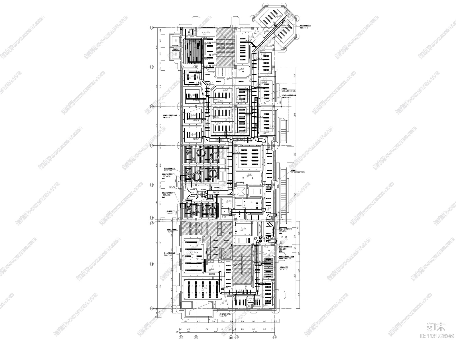 杭州1300㎡教育培训中心装修工程施工图cad施工图下载【ID:1131728399】