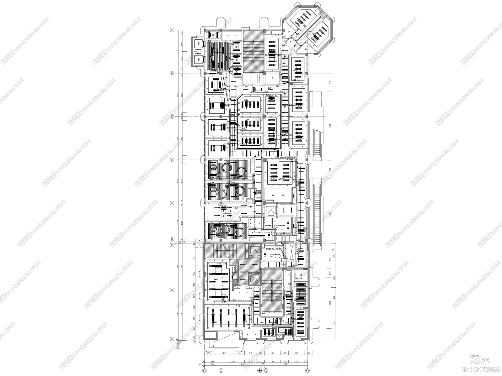 杭州1300㎡教育培训中心装修工程施工图cad施工图下载【ID:1131728399】