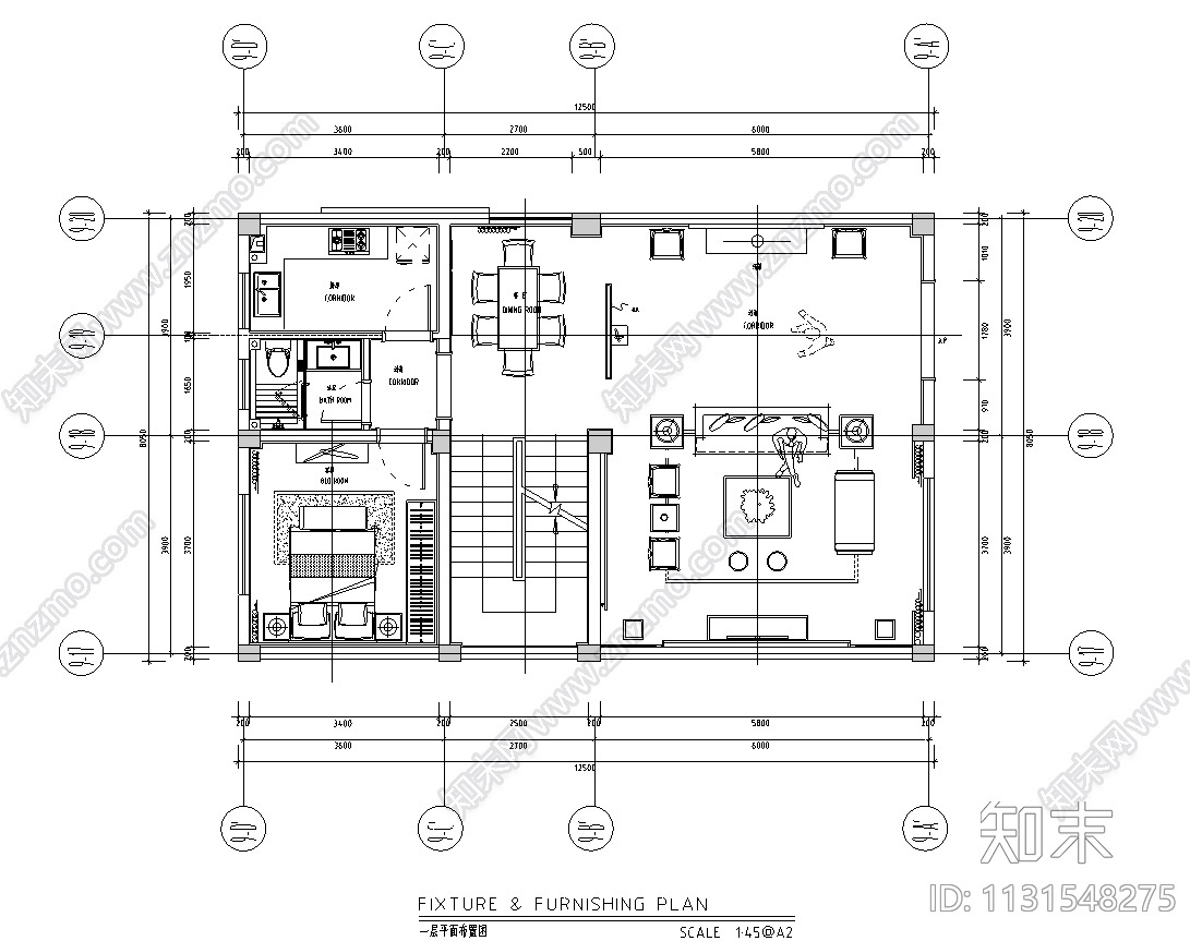 江西新中式别墅装修效果图+施工图CAD2020施工图下载【ID:1131548275】