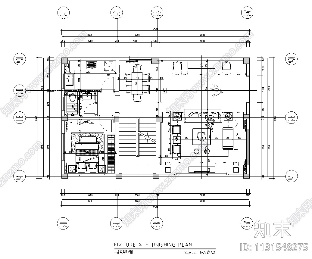 江西新中式别墅装修效果图+施工图CAD2020施工图下载【ID:1131548275】