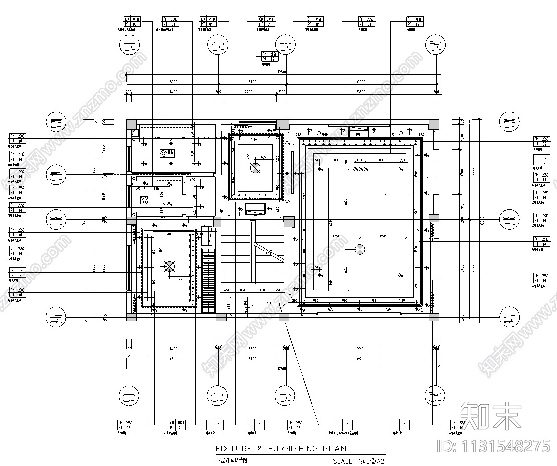 江西新中式别墅装修效果图+施工图CAD2020施工图下载【ID:1131548275】