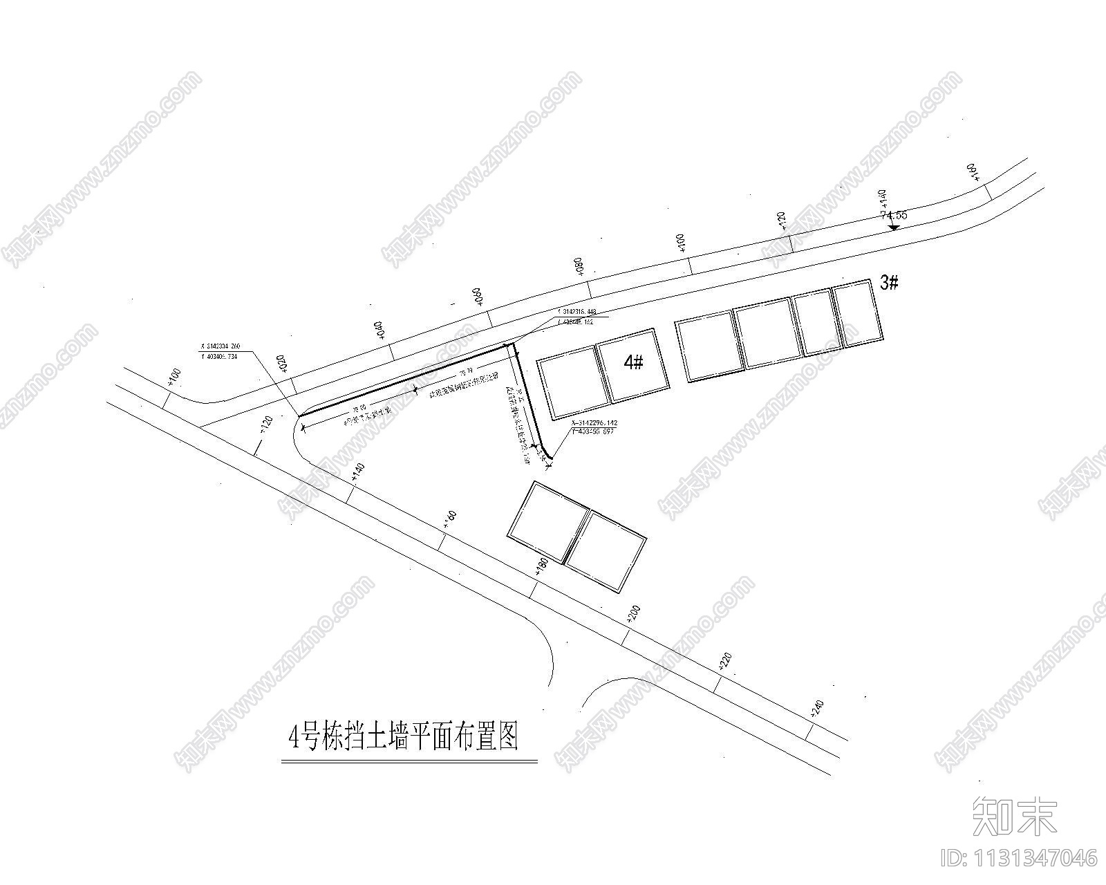 片石挡土墙竣工图CAD施工图下载【ID:1131347046】