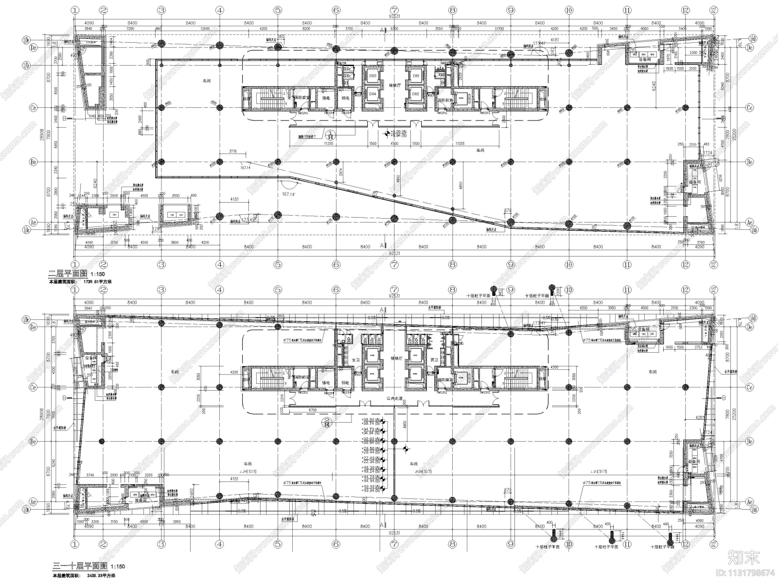 上海浦江高科技园A1地块工业厂房施工图施工图下载【ID:1131798674】