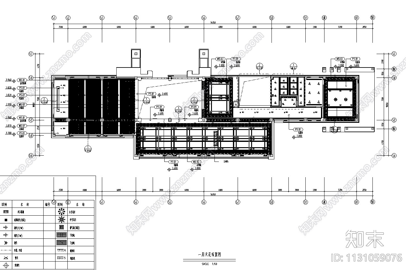 山东青岛1150㎡售楼处CAD施工图+效果图cad施工图下载【ID:1131059076】