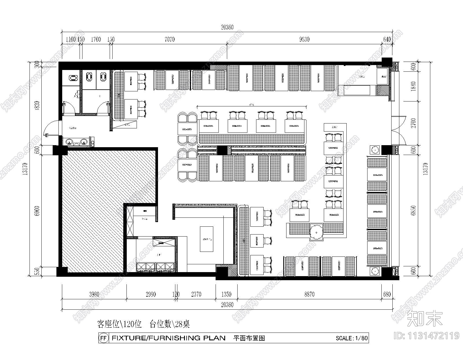 福建碳悦碳烤吧餐厅施工图+效果图cad施工图下载【ID:1131472119】