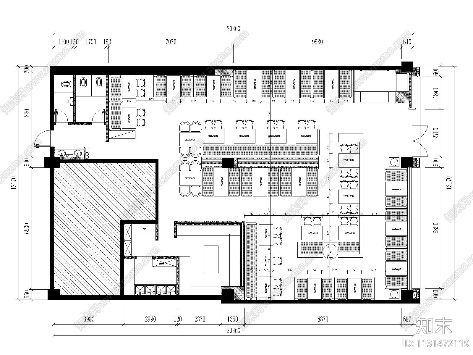 福建碳悦碳烤吧餐厅施工图+效果图cad施工图下载【ID:1131472119】