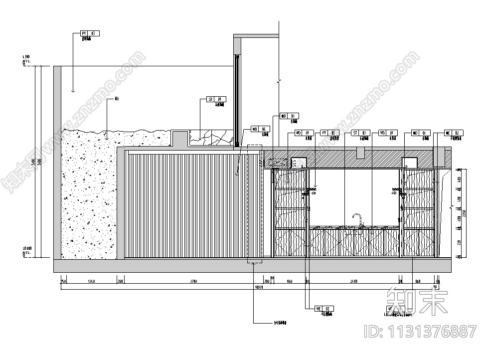 福建厦门现代中式五层别墅设计CAD施工图施工图下载【ID:1131376887】