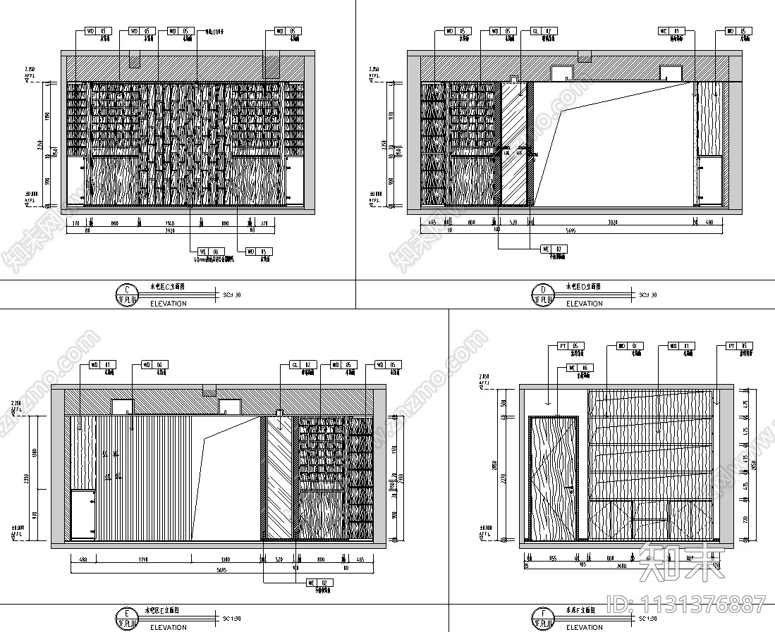 福建厦门现代中式五层别墅设计CAD施工图施工图下载【ID:1131376887】