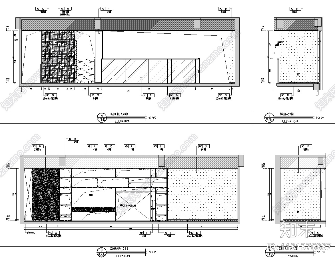 福建厦门现代中式五层别墅设计CAD施工图施工图下载【ID:1131376887】