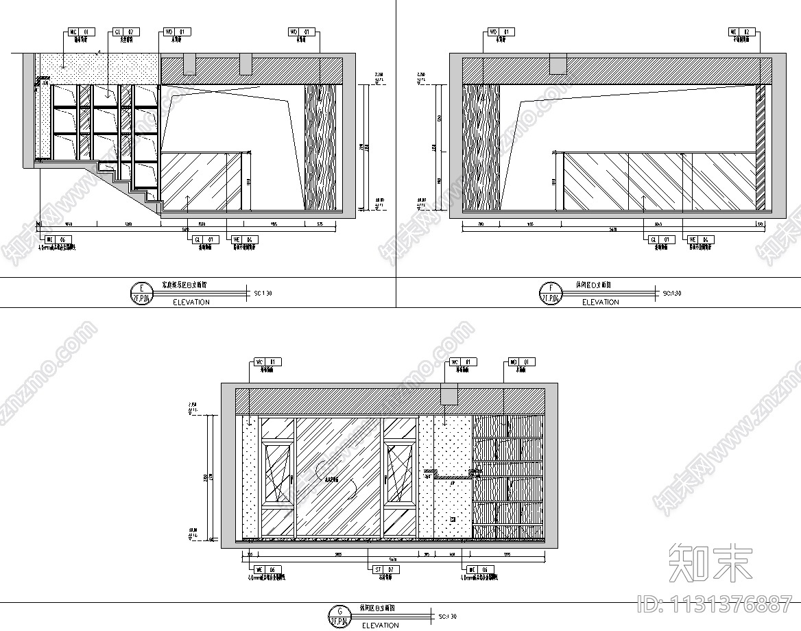 福建厦门现代中式五层别墅设计CAD施工图施工图下载【ID:1131376887】