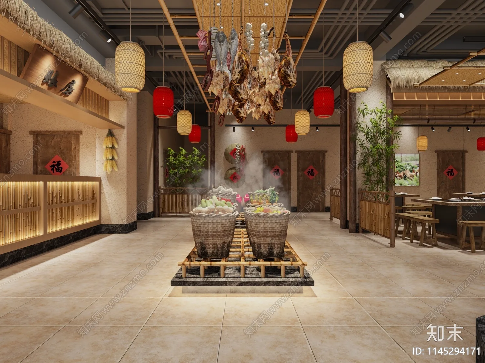 中餐厅设计素材免费下载_知末网