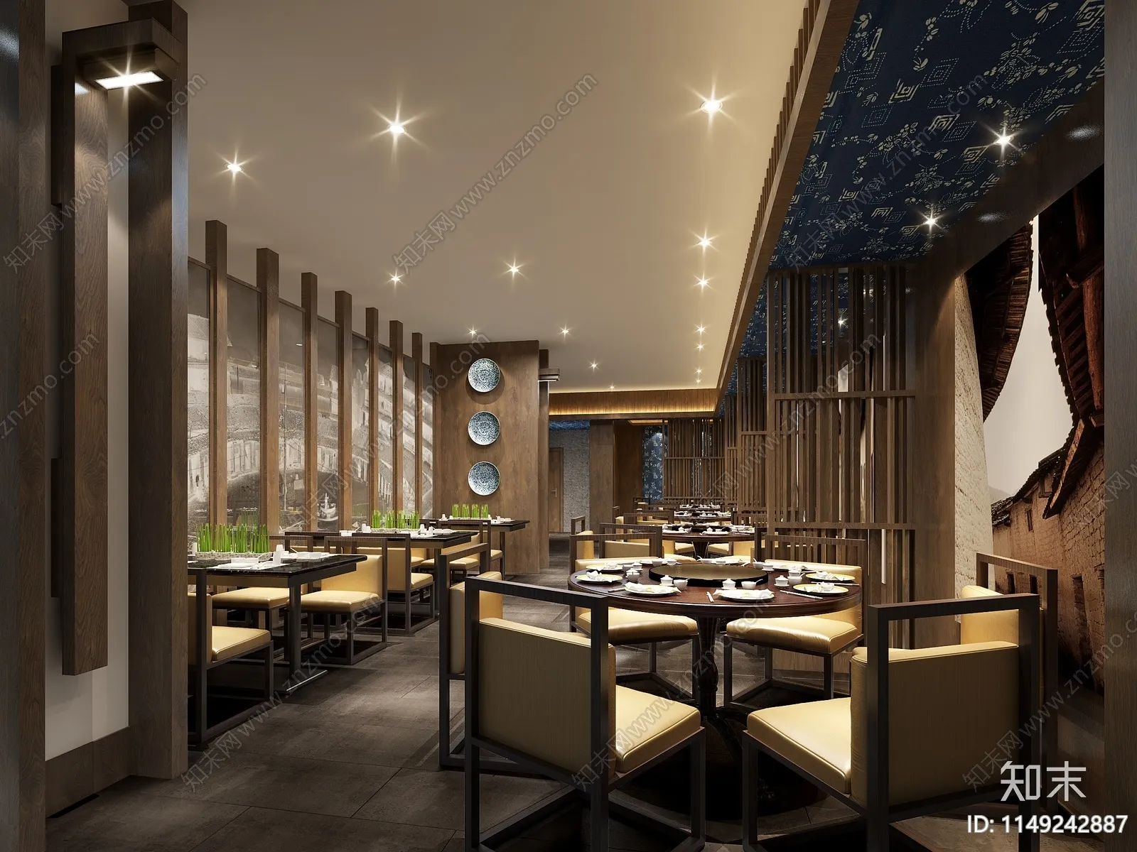中餐厅设计素材免费下载_知末网