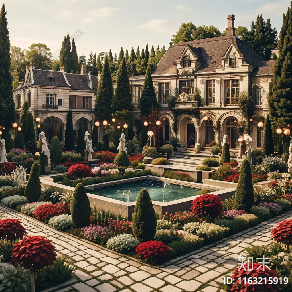 欧式庭院 法式庭院 花园 别墅花园