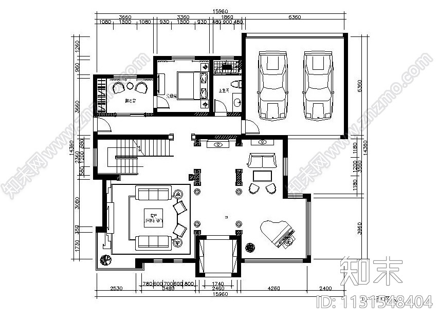 苏州新中式温馨别墅设计施工图（含效果图）cad施工图下载【ID:1131548404】