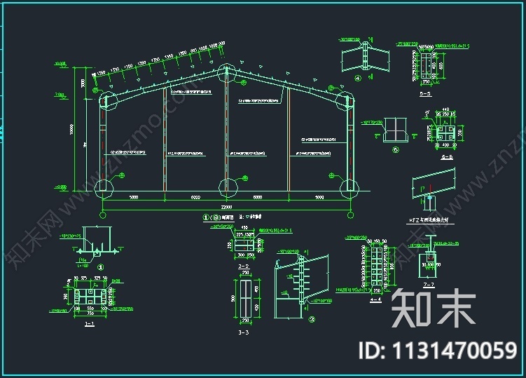 篮球馆钢结构门式钢架厂房施工图施工图下载【ID:1131470059】