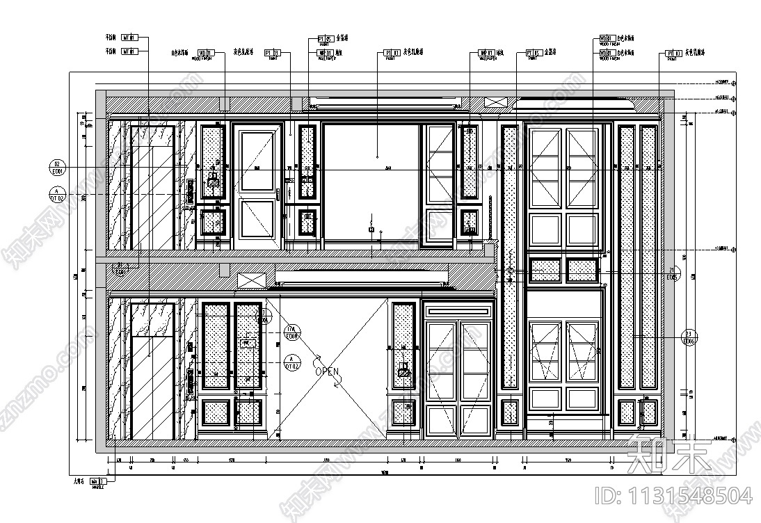 上海523㎡别墅样板间设计CAD施工图+效果图cad施工图下载【ID:1131548504】