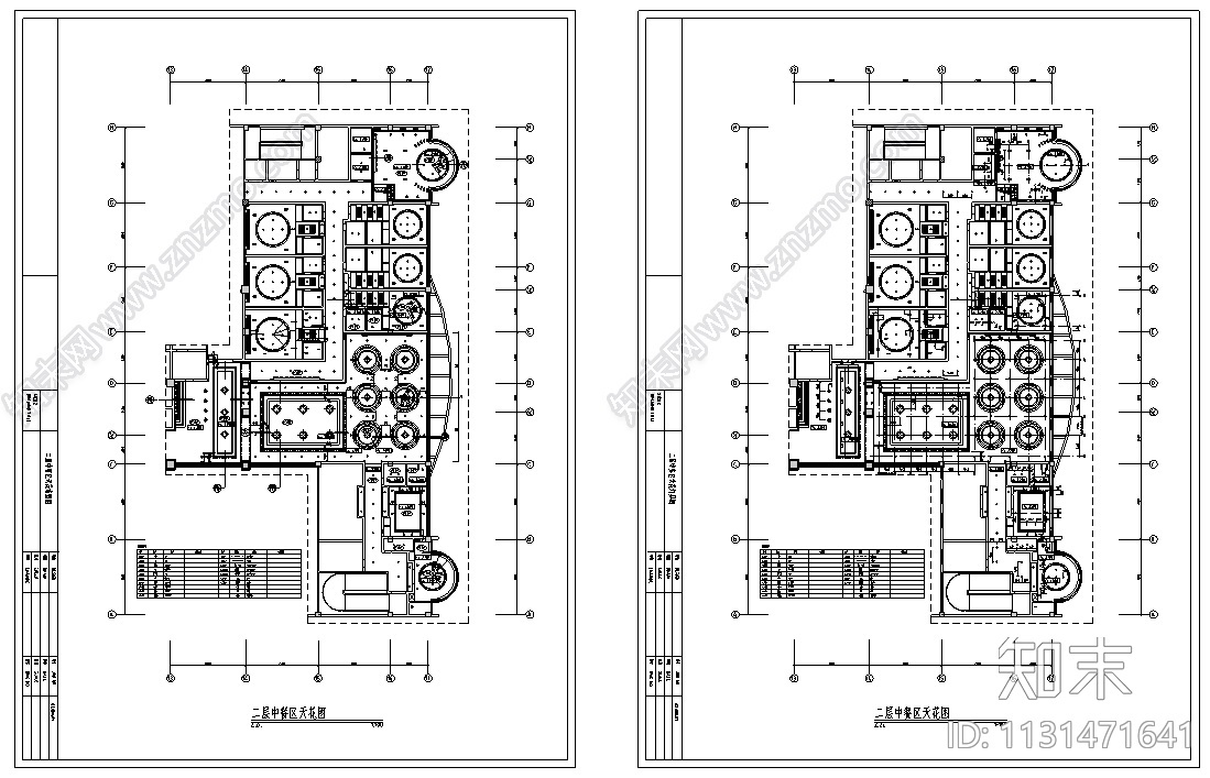 某1000平米中餐厅室内装修装饰设计竣工图（90张）施工图下载【ID:1131471641】