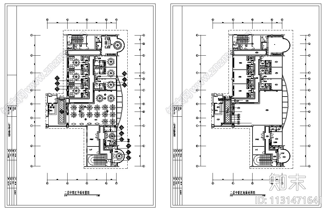 某1000平米中餐厅室内装修装饰设计竣工图（90张）cad施工图下载【ID:1131471641】