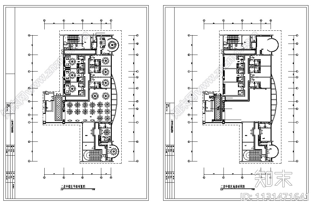 某1000平米中餐厅室内装修装饰设计竣工图（90张）cad施工图下载【ID:1131471641】