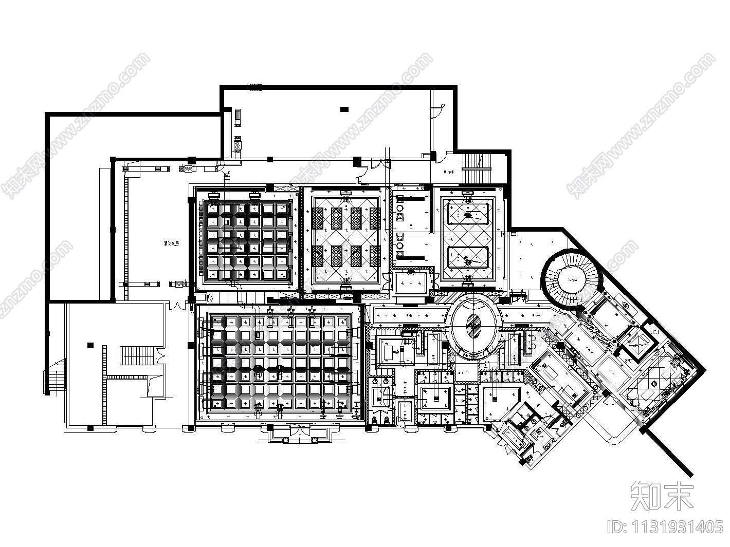新疆某高端健身休闲会所全套装饰施工图（附效果图）cad施工图下载【ID:1131931405】