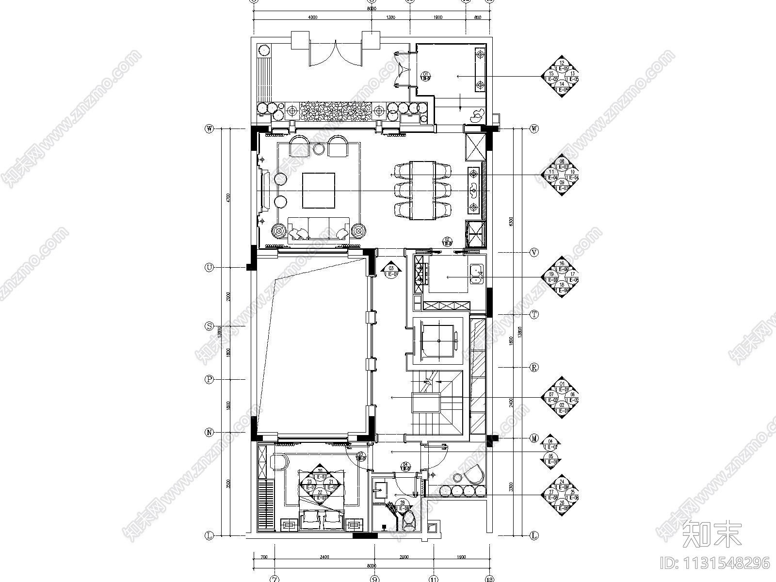 桂林漓江庭院别墅装修全套CAD施工图施工图下载【ID:1131548296】