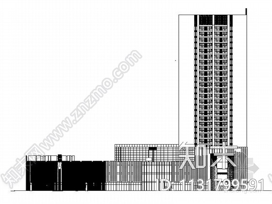 河北超高层框架结构幕墙商业综合体建筑施工图施工图下载【ID:1131799591】