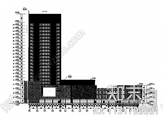 河北超高层框架结构幕墙商业综合体建筑施工图施工图下载【ID:1131799591】