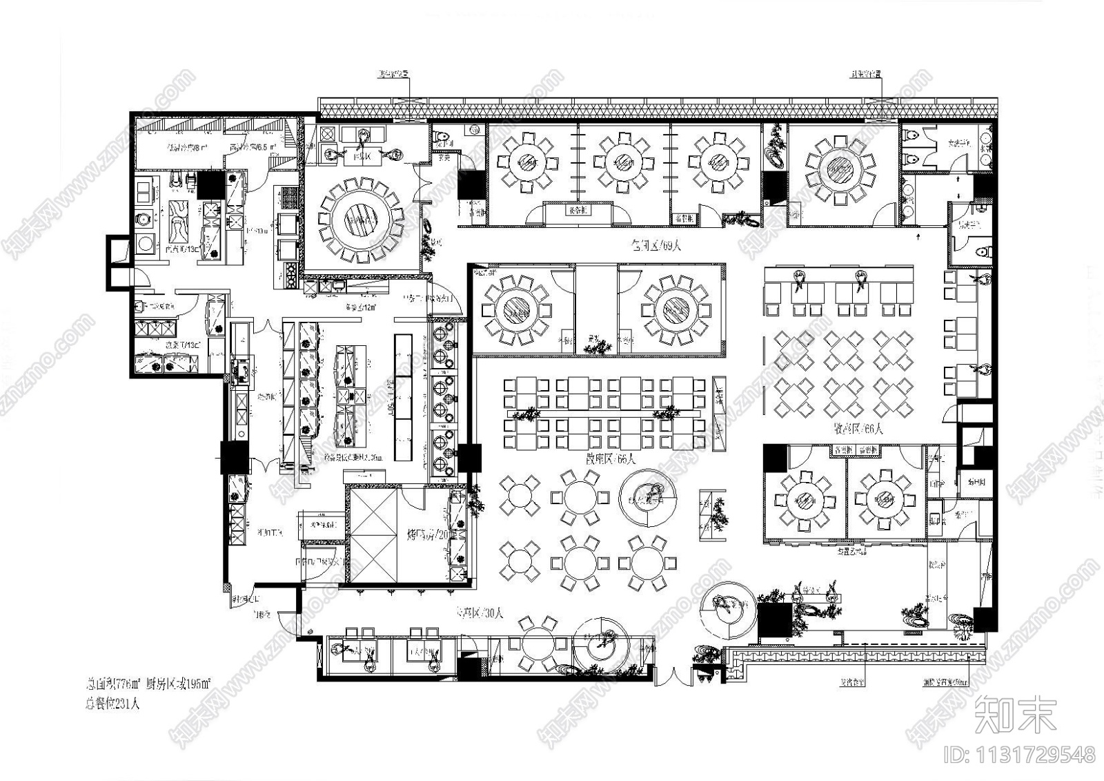 深圳北京烤鸭坊餐厅装修施工图_附效果图施工图下载【ID:1131729548】