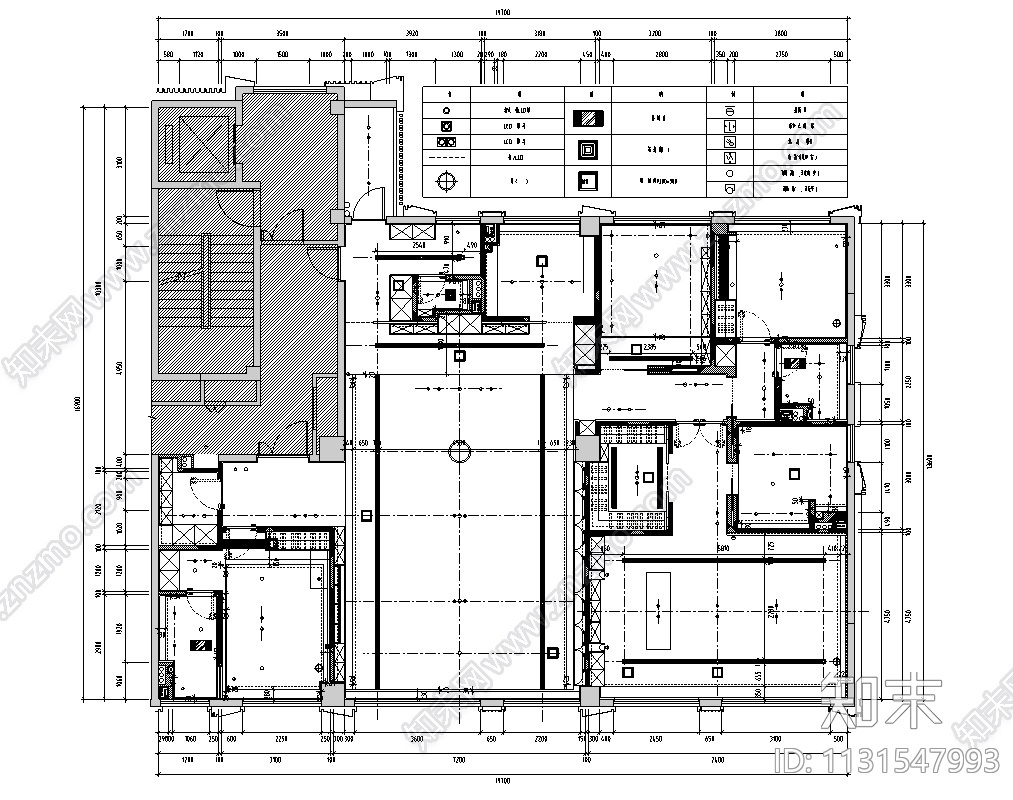 浙江杭州300㎡户型大平层样板间施工图2021cad施工图下载【ID:1131547993】