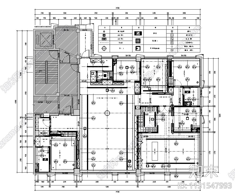 浙江杭州300㎡户型大平层样板间施工图2021cad施工图下载【ID:1131547993】