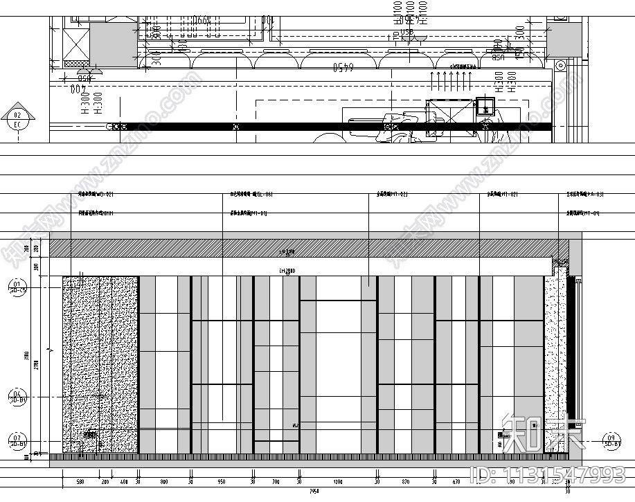 浙江杭州300㎡户型大平层样板间施工图2021cad施工图下载【ID:1131547993】