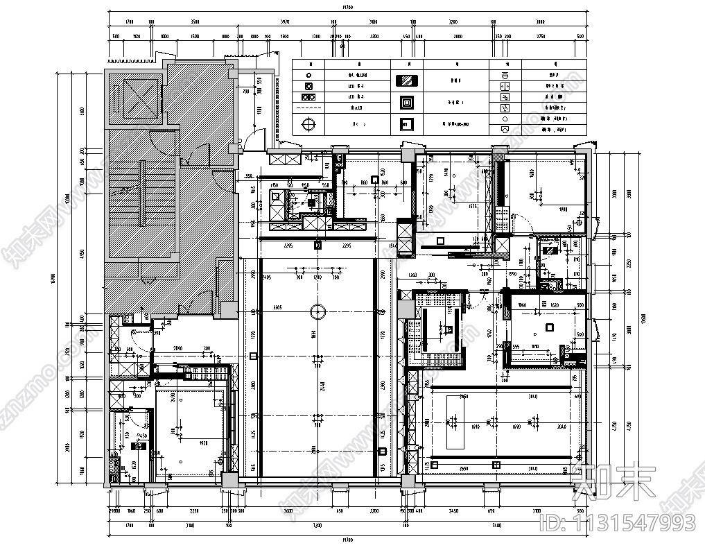 浙江杭州300㎡户型大平层样板间施工图2021cad施工图下载【ID:1131547993】