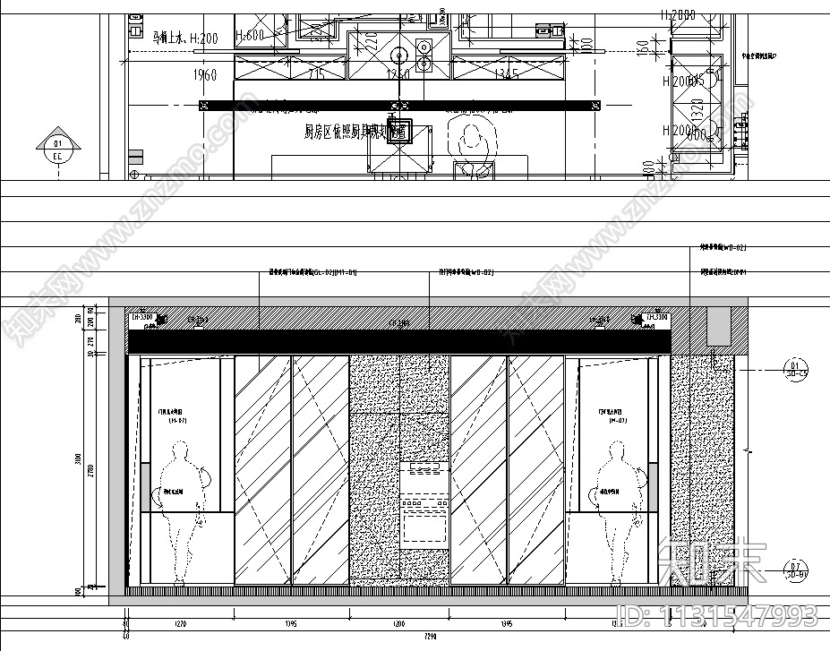 浙江杭州300㎡户型大平层样板间施工图2021cad施工图下载【ID:1131547993】