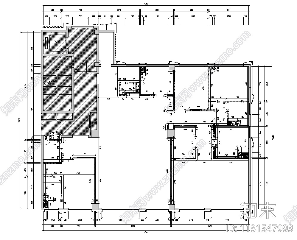 浙江杭州300㎡户型大平层样板间施工图2021cad施工图下载【ID:1131547993】