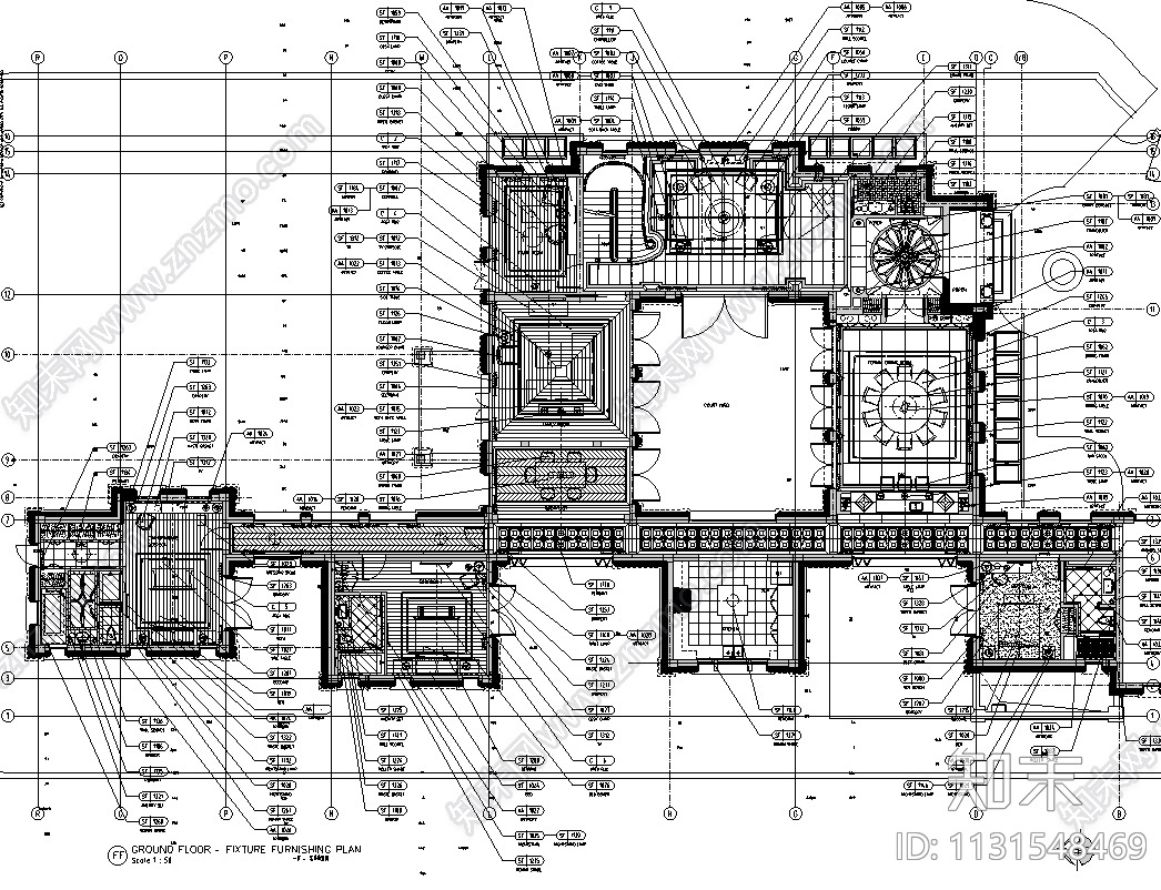 浙江杭州顶级新古典别墅CAD施工图+效果图cad施工图下载【ID:1131548469】