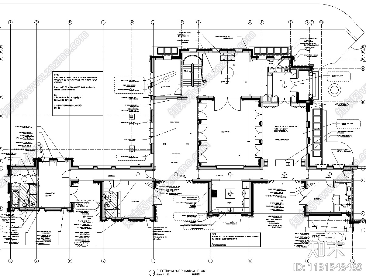 浙江杭州顶级新古典别墅CAD施工图+效果图cad施工图下载【ID:1131548469】