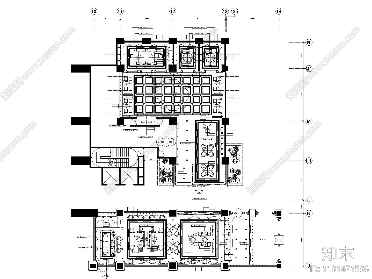 法式餐厅及雪茄吧装修全套施工图（附效果图+软装方案）施工图下载【ID:1131471586】