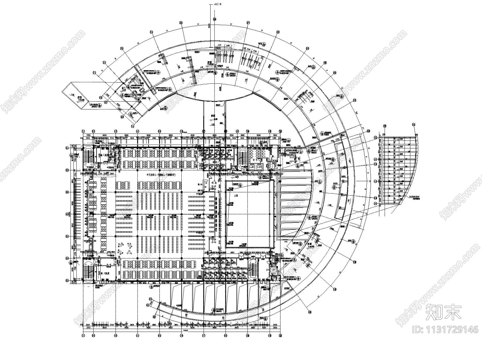 江苏盐城图书馆建筑工程项目施工图+文档cad施工图下载【ID:1131729146】