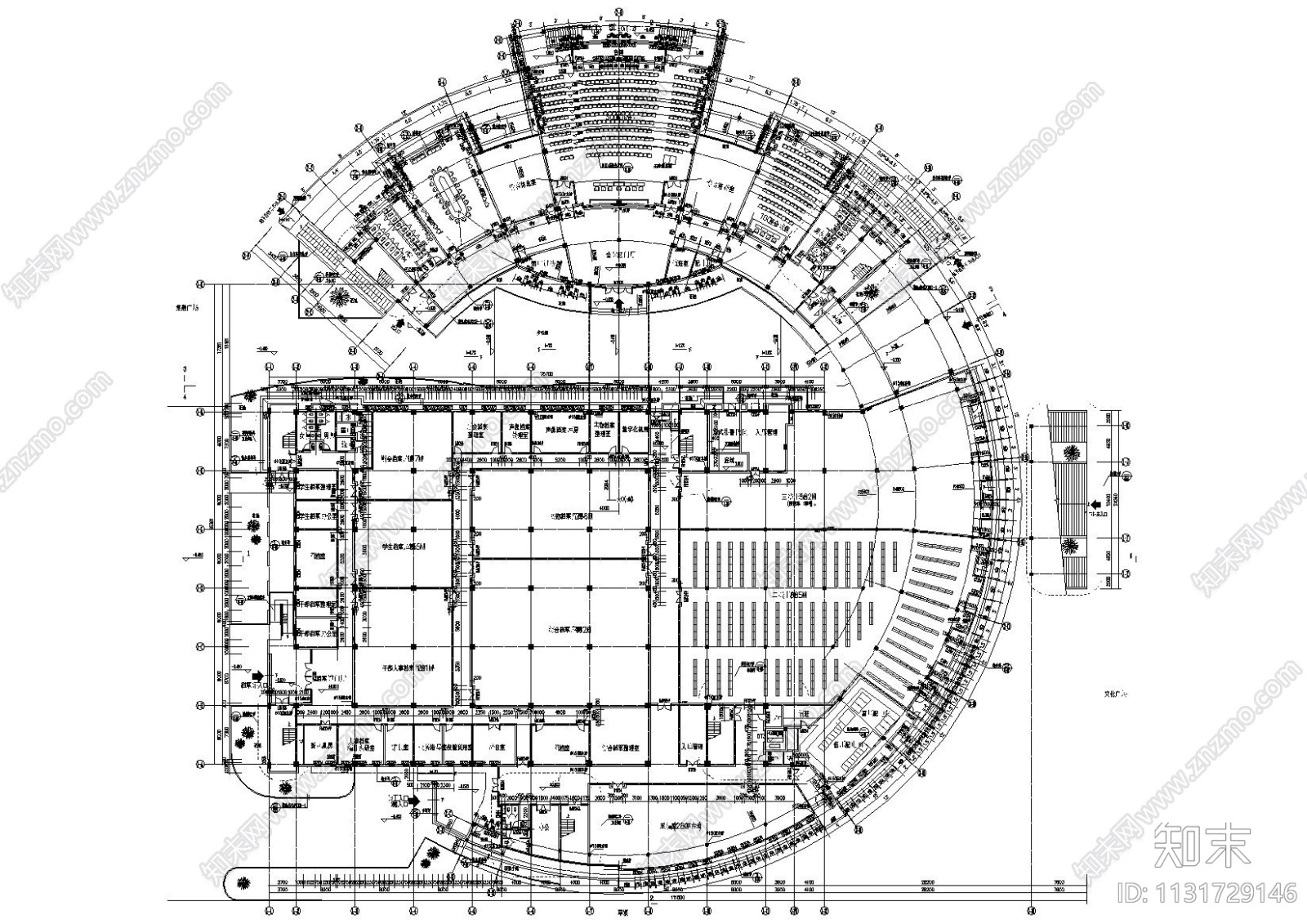 江苏盐城图书馆建筑工程项目施工图+文档cad施工图下载【ID:1131729146】