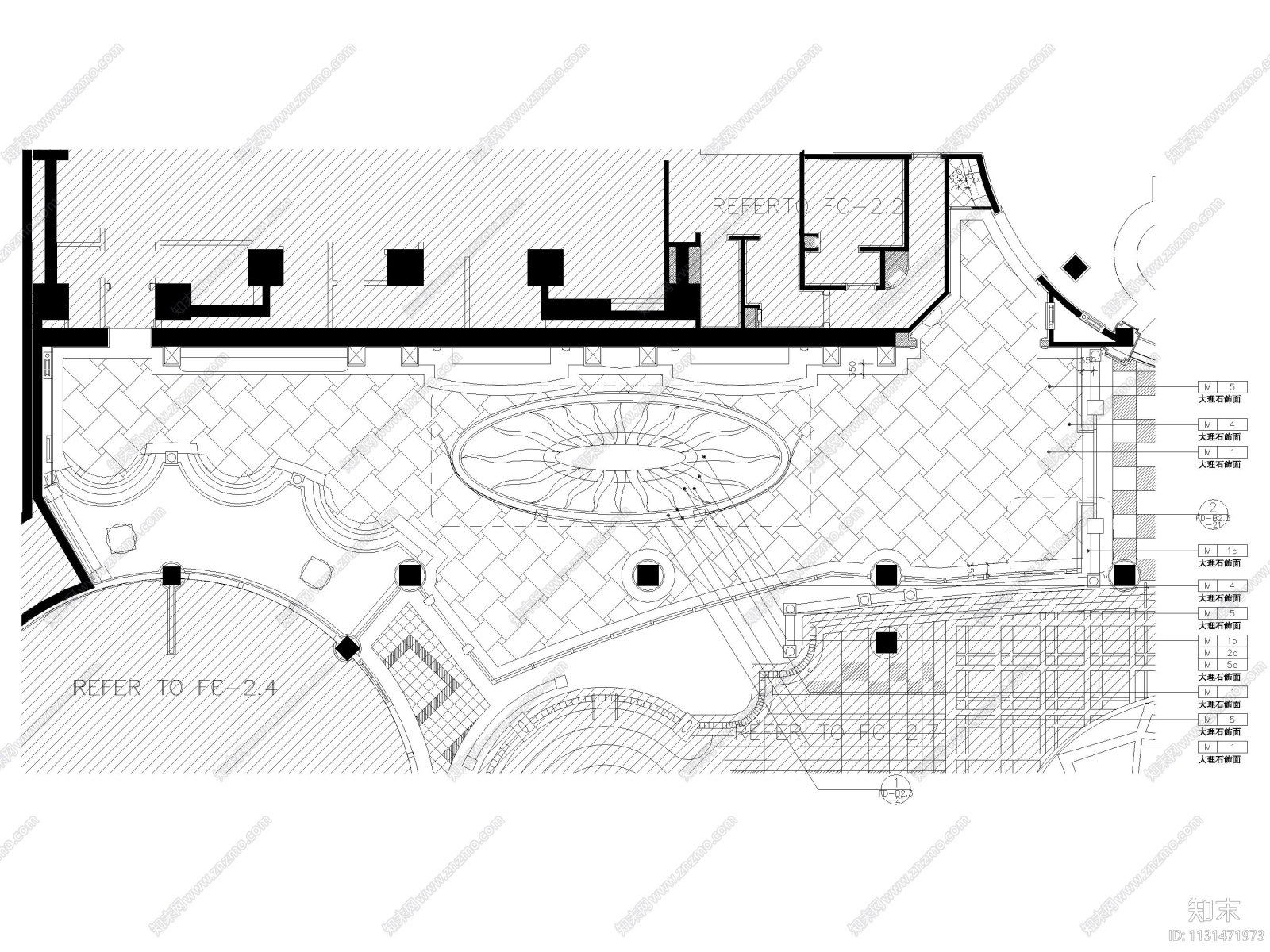 北京棕榈泉会馆西餐厅室内装修设计施工图cad施工图下载【ID:1131471973】