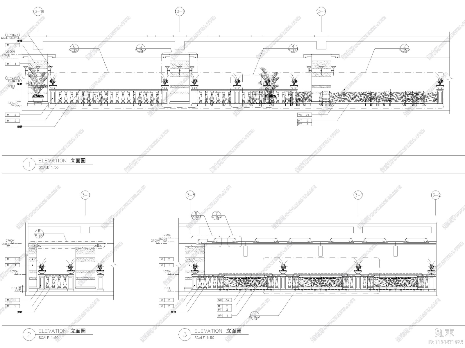 北京棕榈泉会馆西餐厅室内装修设计施工图cad施工图下载【ID:1131471973】