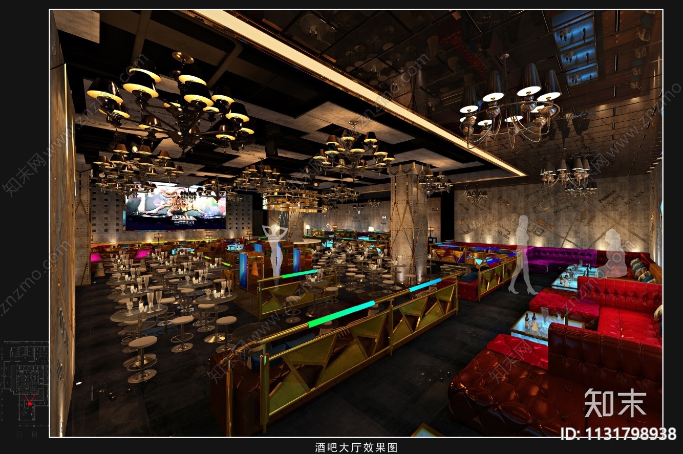 四川成都weclub酒吧装饰施工图+效果图cad施工图下载【ID:1131798938】