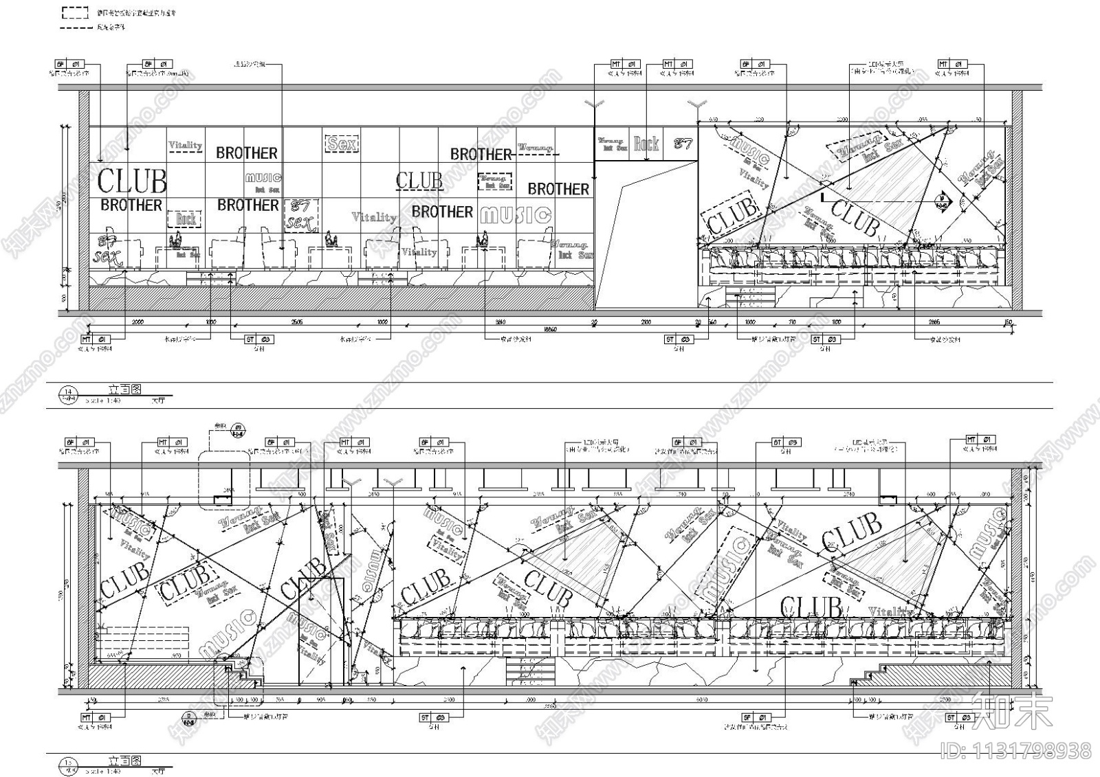 四川成都weclub酒吧装饰施工图+效果图cad施工图下载【ID:1131798938】
