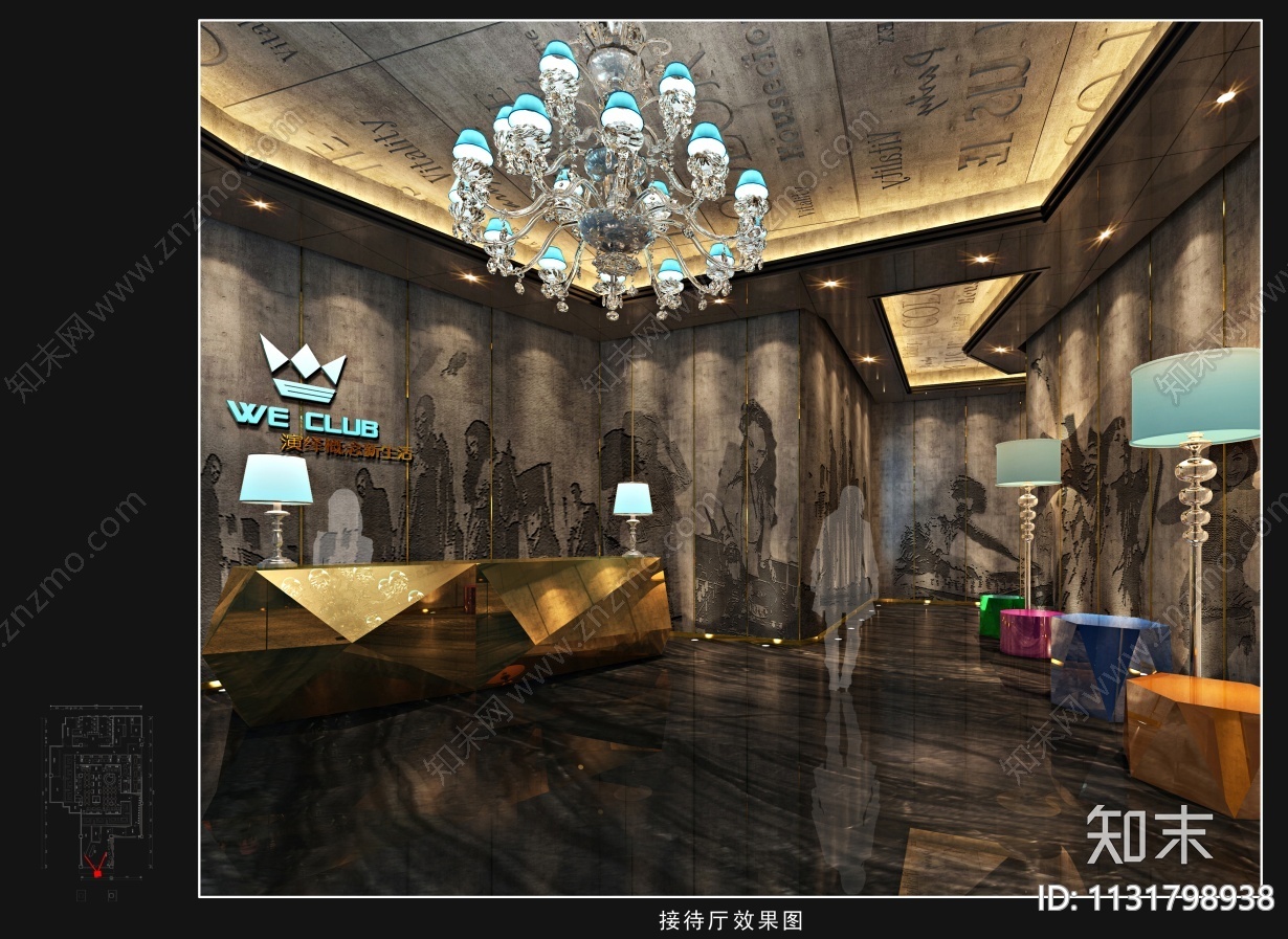 四川成都weclub酒吧装饰施工图+效果图cad施工图下载【ID:1131798938】