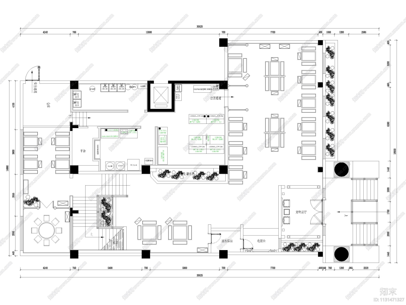 江苏670㎡二层中式小龙坎火锅店施工图施工图下载【ID:1131471327】