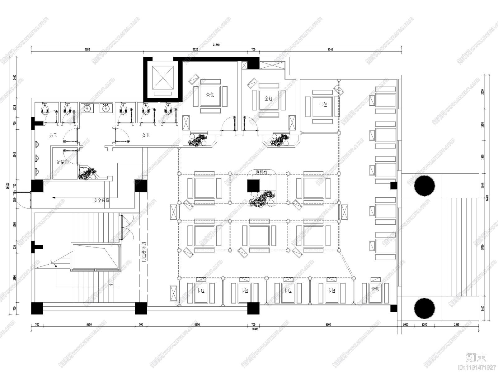 江苏670㎡二层中式小龙坎火锅店施工图施工图下载【ID:1131471327】